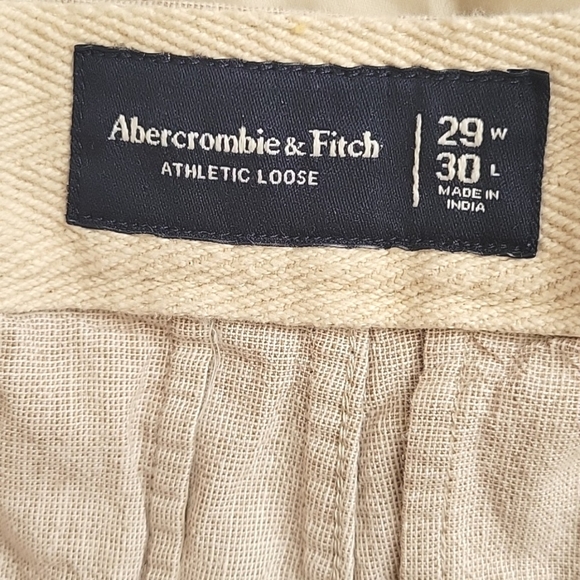 Abercrombie & Fitch Mens Linen Blend Athletic Loose Linen Blend Pull On Pants - Picture 9 of 9